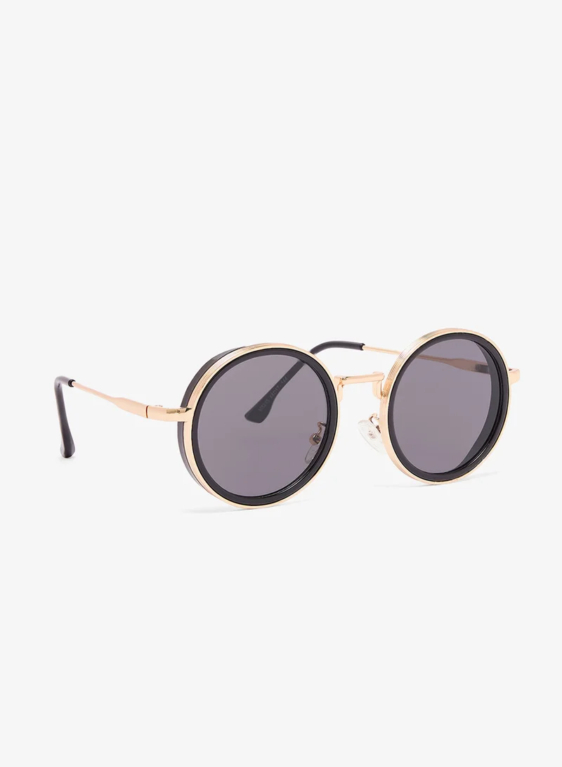 Ginger Classic Oval Sunglasses With Gold Accent